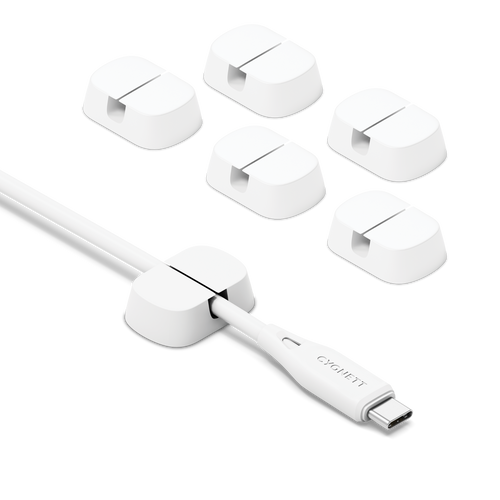 TangleTamer Single Slot Cable Organisers 6 Pack - White