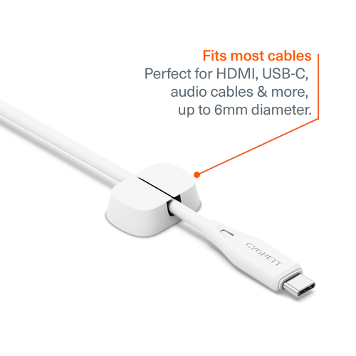 TangleTamer Single Slot Cable Organisers 6 Pack - White