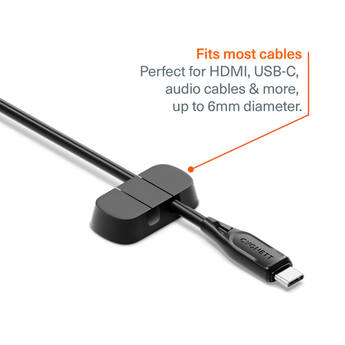 TangleTamer Dual Slot Cable Organisers 4 Pack - Black