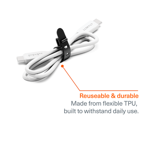 TangleTamer Cable Tie Organisers 6 Pack - Black