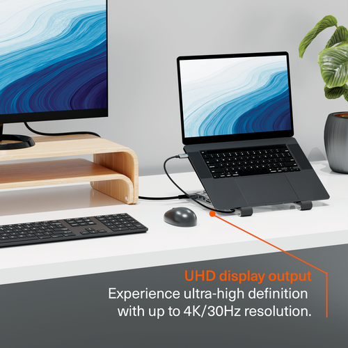 Unite FlexMate 7-in-1 Hub With Folding Laptop Riser (Single HDMI)
