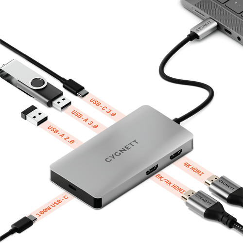 Unite WorkMate 6-in-1 USB-C HUB (Dual HDMI)