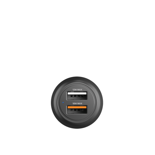 CarPower 30W Car Charger Dual Port USB-A - Black