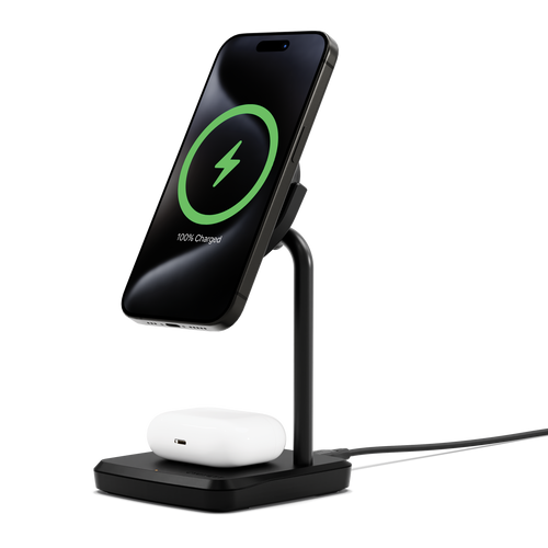 ChargeBase Qi2 2-in-1 Magnetic Wireless Charger - Black