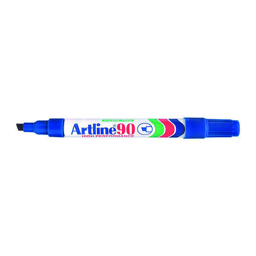 Artline 90 Permanent Marker 5mm Chisel Blue Box 12