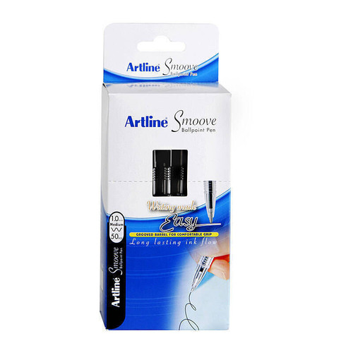 Artline Smoove Ballpoint Stick Medium Black Box 50