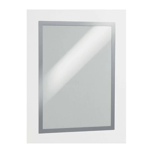 Durable Duraframe Self-Adh Sign Holder A3 Silver Pack 2