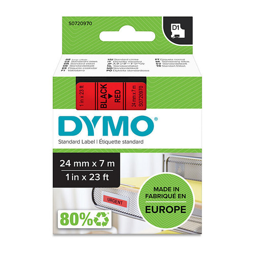 Dymo D1 Tape 24mmx7M Black on Rd
