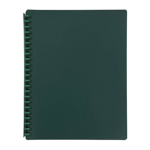 Marbig Refillable Display Book 20 Pocket Dark Green