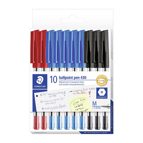 Staedtler Ballpoint430 Medium Ast Box 10