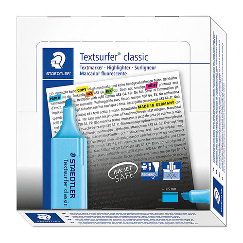 Staedtler Hltr Textsurf Blue Wlt10