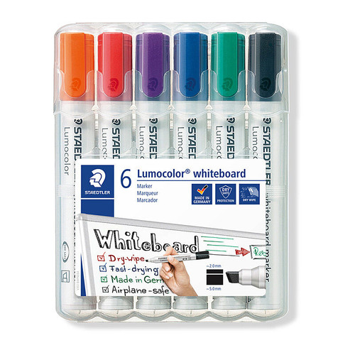 Staedtler White Board Marker 351 Chisel Point Ast Wlt6