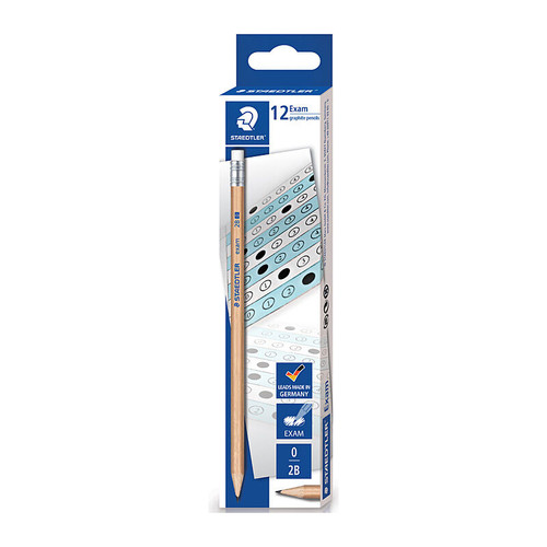 Staedtler Exam Natural 2B Pencil with Eraser Tip - Box of 12