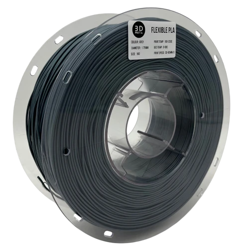 3D Meta Flexible PLA Grey 1KG Spool M-FLEX-GREY-1KGX1.75MM