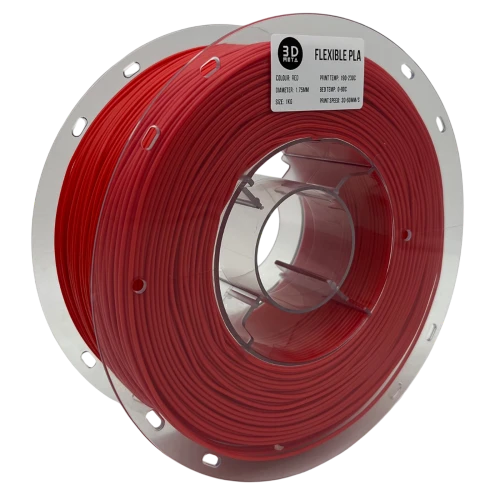3D Meta Flexible PLA Red 1KG Spool M-FLEX-RED-1KGX1.75MM