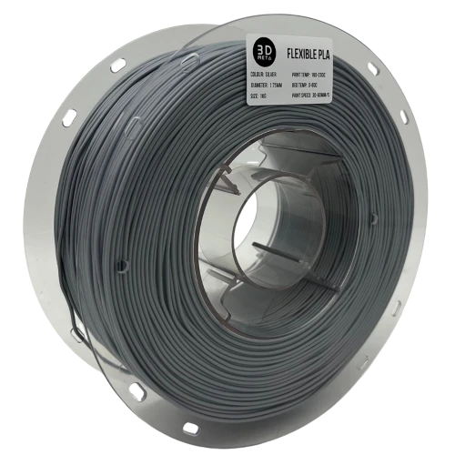 3D Meta Flexible PLA Silver 1KG Spool M-FLEX-SIL-1KGX1.75MM