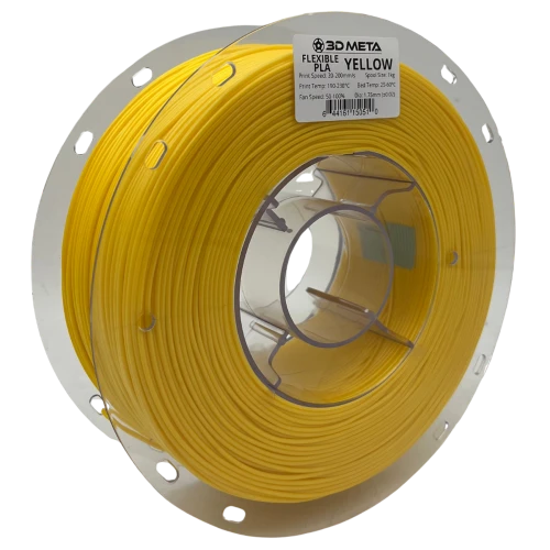 3D Meta Flexible PLA Yellow 1KG Spool M-FLEX-YELL-1KGX1.75MM