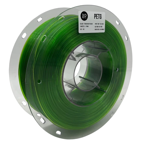 3D Meta Transparent PETG Transparent Green 1KG Spool M-PETG-TGRE-1KGX1.75MM