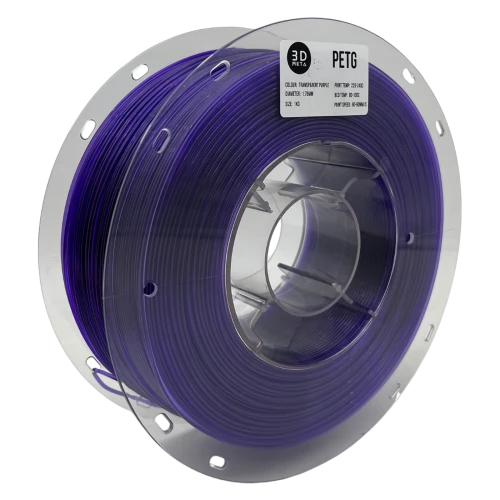 3D Meta Transparent PETG Transparent Purple 1KG Spool M-PETG-TPUR-1KGX1.75MM
