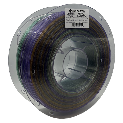 3D Meta Glitter PETG Crystal Rainbow 1KG Spool M-PETGGLI-CRYRAIN-1KGX1.75MM