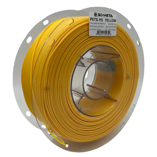 3D Meta PETG HS Yellow 1KG Spool M-PETGHS-YEL-1KGX1.75MM