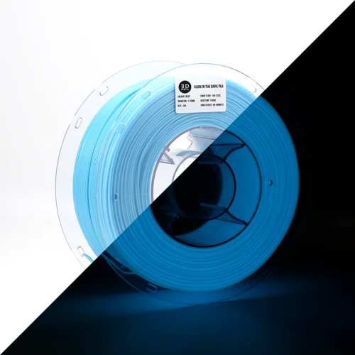 3D Meta Glow in the Dark PLA Blue - Colour in Light 1KG Spool M-PLA-GDBLUE-1KGX1.75MM