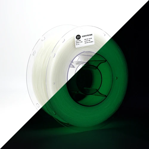 3D Meta Glow in the Dark PLA Glitter Green - Clear in Light 1KG Spool M-PLA-GDGLGRE-1KGX1.75MM
