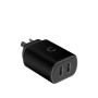 PowerPlus 12W Dual USB-A Wall Charger- Black