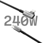 Unite Right-Angle USB-C to USB-C (USB 3.1 Gen2) Cable 1M - Black