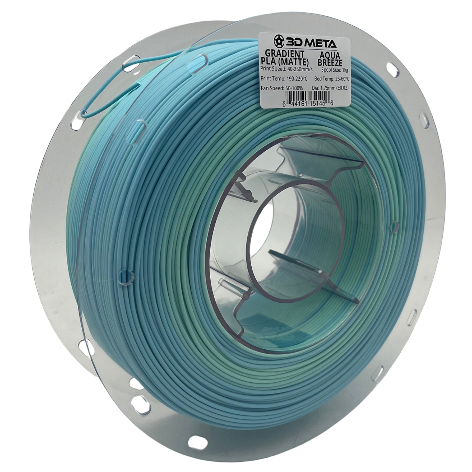 3D Meta Gradient PLA Aqua Breeze (Matte) 1KG Spool M-PLA-GRMAAQUBRE-1KGX1.75MM