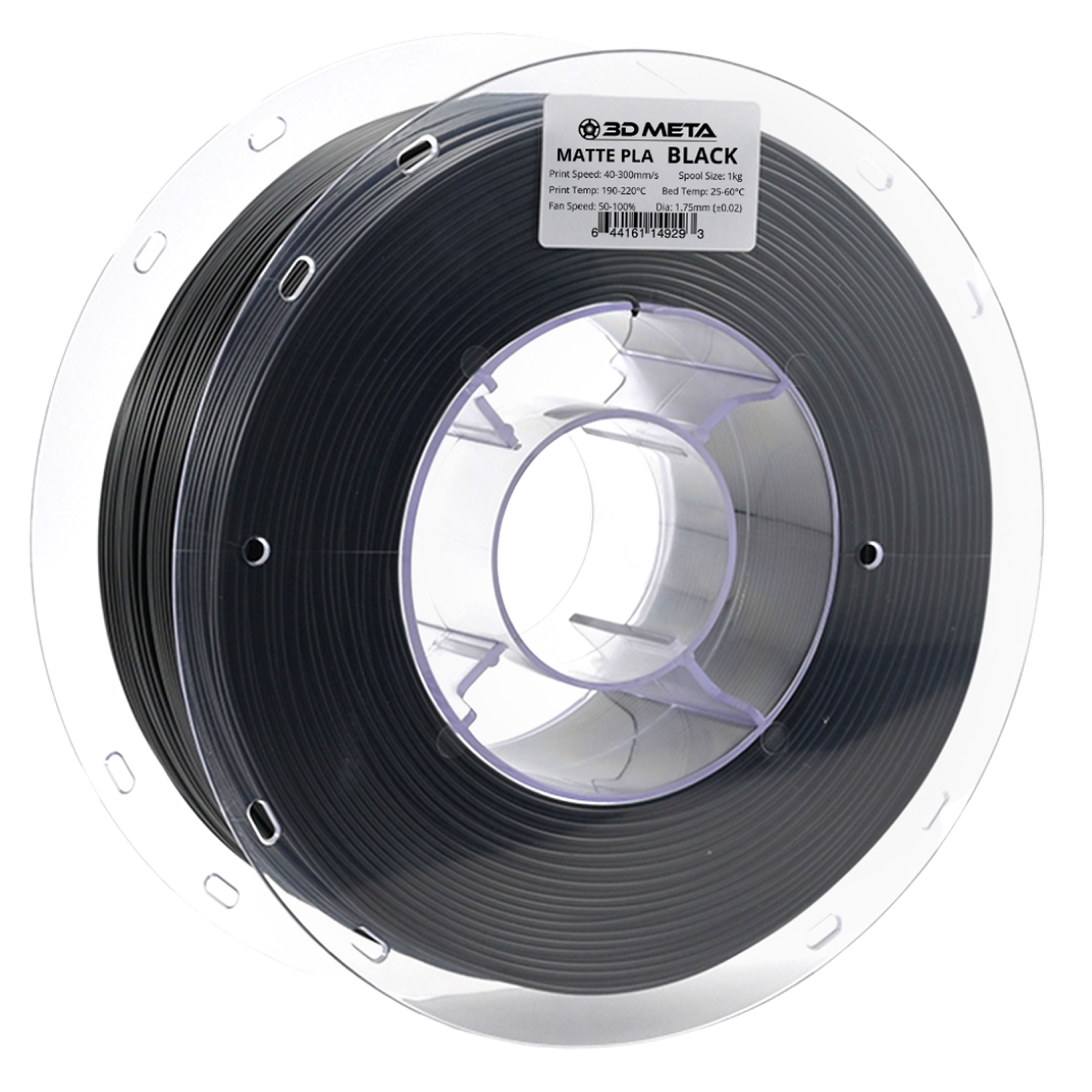 3D Meta Matte PLA Black 1KG Spool M-PLA-MABLA-1KGX1.75MM