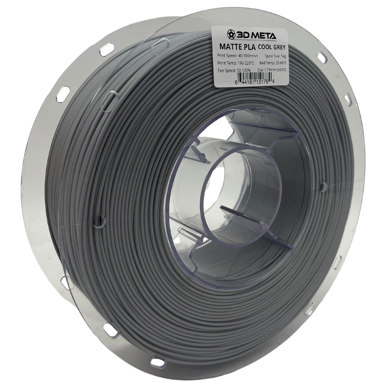 3D Meta Matte PLA Cool Grey 1KG Spool M-PLA-MACGREY-1KGX1.75MM
