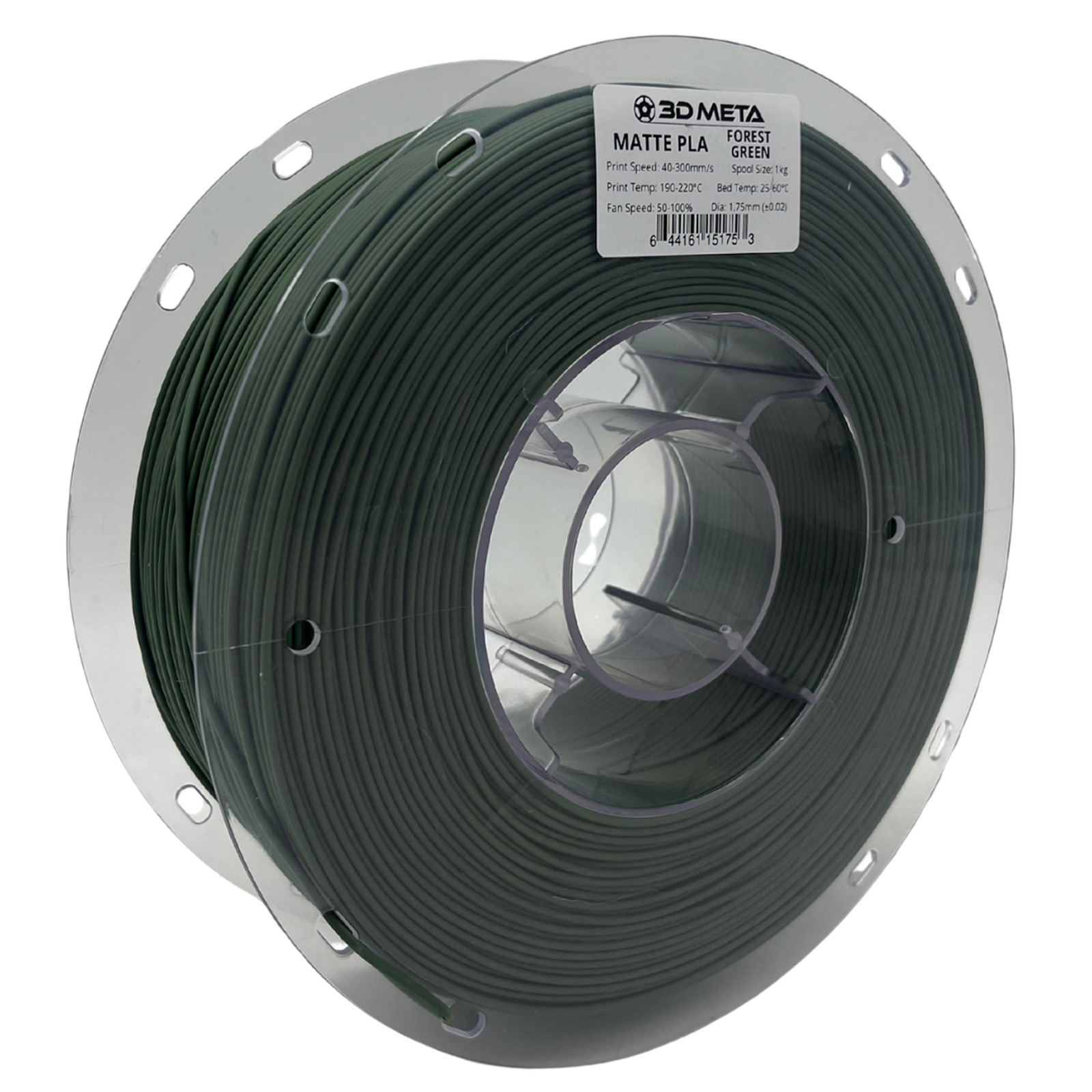 3D Meta Matte PLA Forest Green 1KG Spool M-PLA-MAFORGRE-1KGX1.75MM