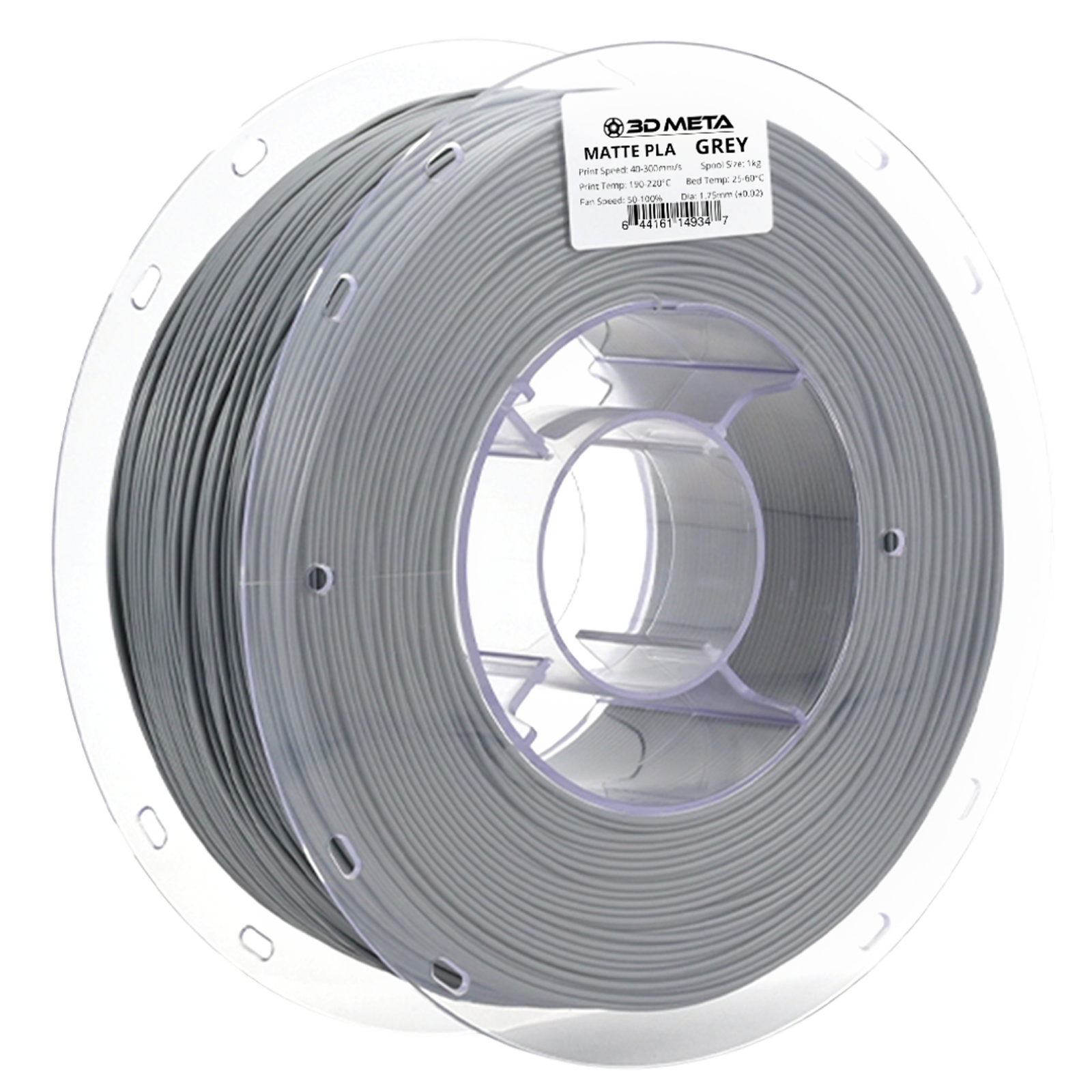 3D Meta Matte PLA Grey 1KG Spool M-PLA-MAGREY-1KGX1.75MM