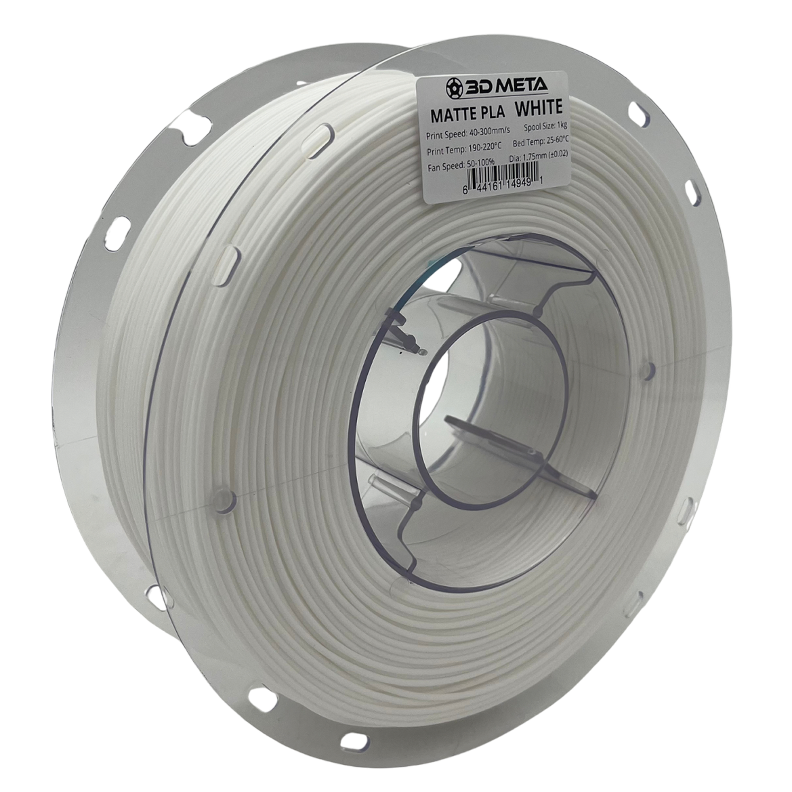 3D Meta Matte PLA White 1KG Spool M-PLA-MAWHI-1KGX1.75MM