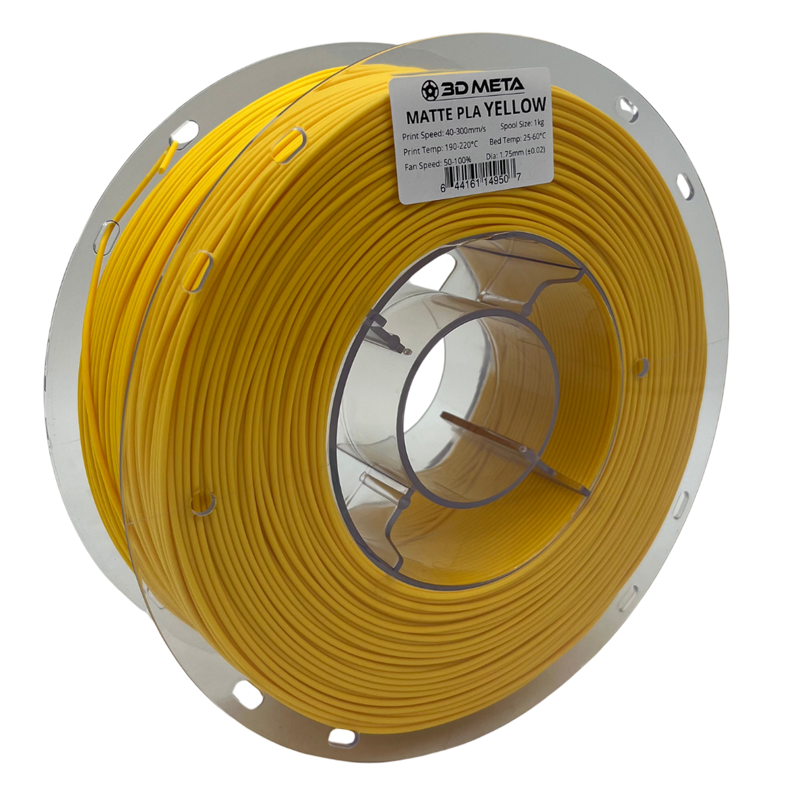 3D Meta Matte PLA Yellow 1KG Spool M-PLA-MAYELL-1KGX1.75MM