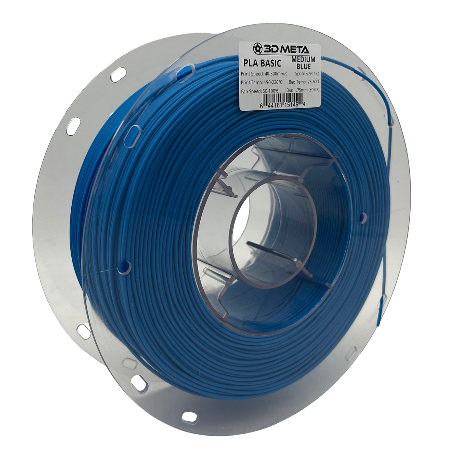 3D Meta PLA Basic Medium Blue 1KG Spool M-PLAB-MEDBLUE-1KGX1.75MM