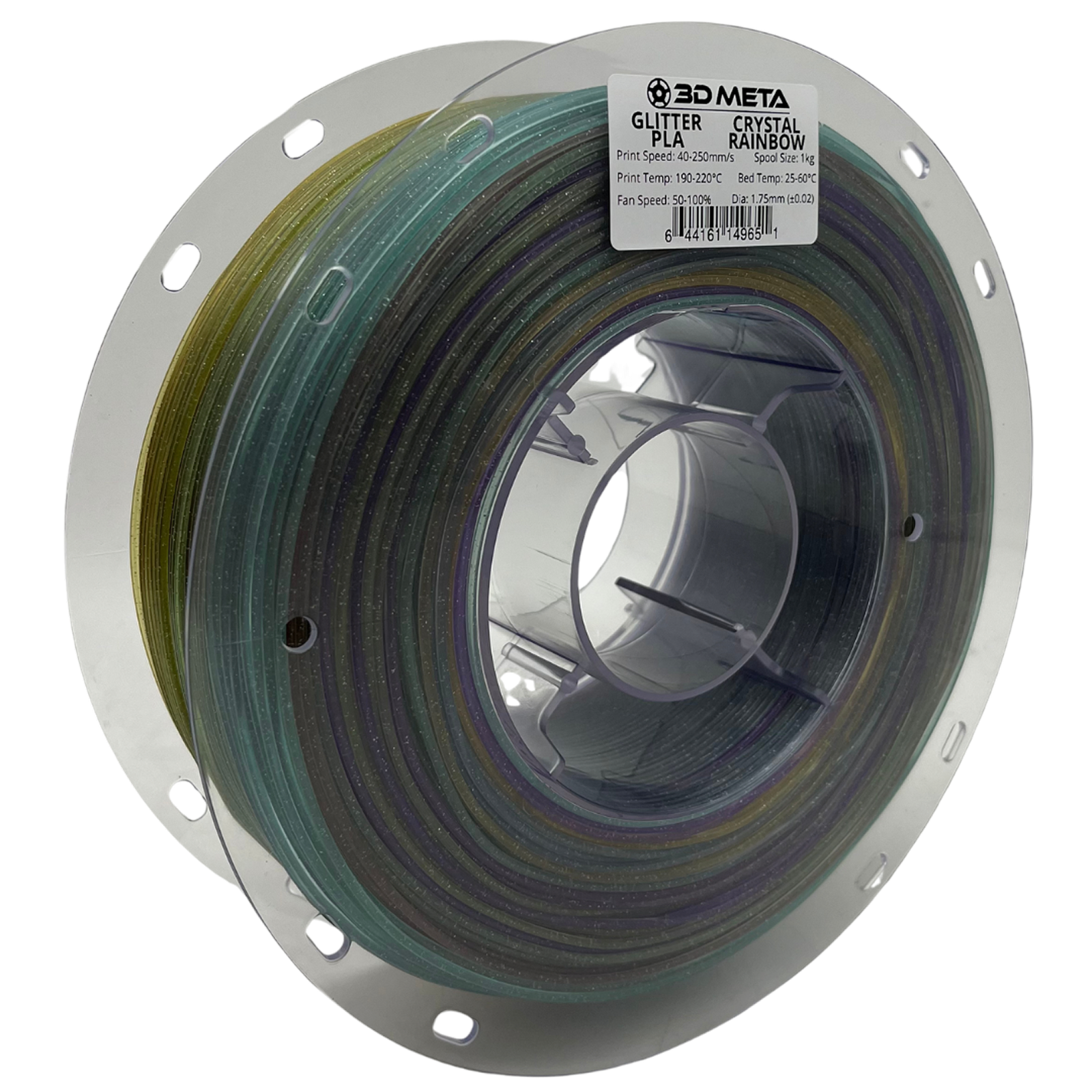 3D Meta Glitter PLA Crystal Rainbow 1KG Spool M-PLAGLI-CRYRAIN-1KGX1.75MM