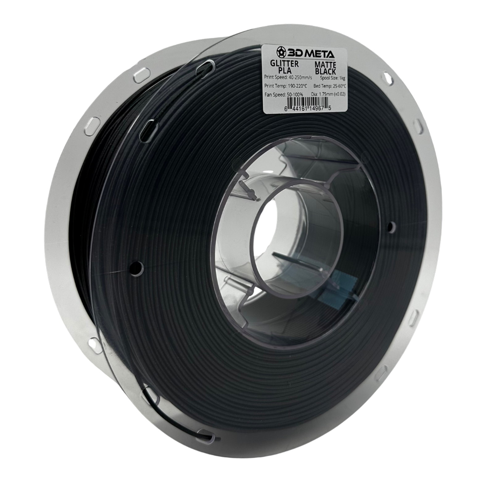 3D Meta Glitter PLA Matte Black 1KG Spool M-PLAGLI-MABLA-1KGX1.75MM
