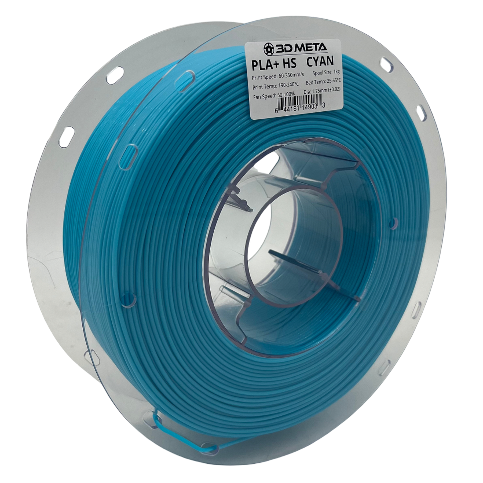 3D Meta PLA+ HS Cyan 1KG Spool M-PLA+HS-CYAN-1KGX1.75MM