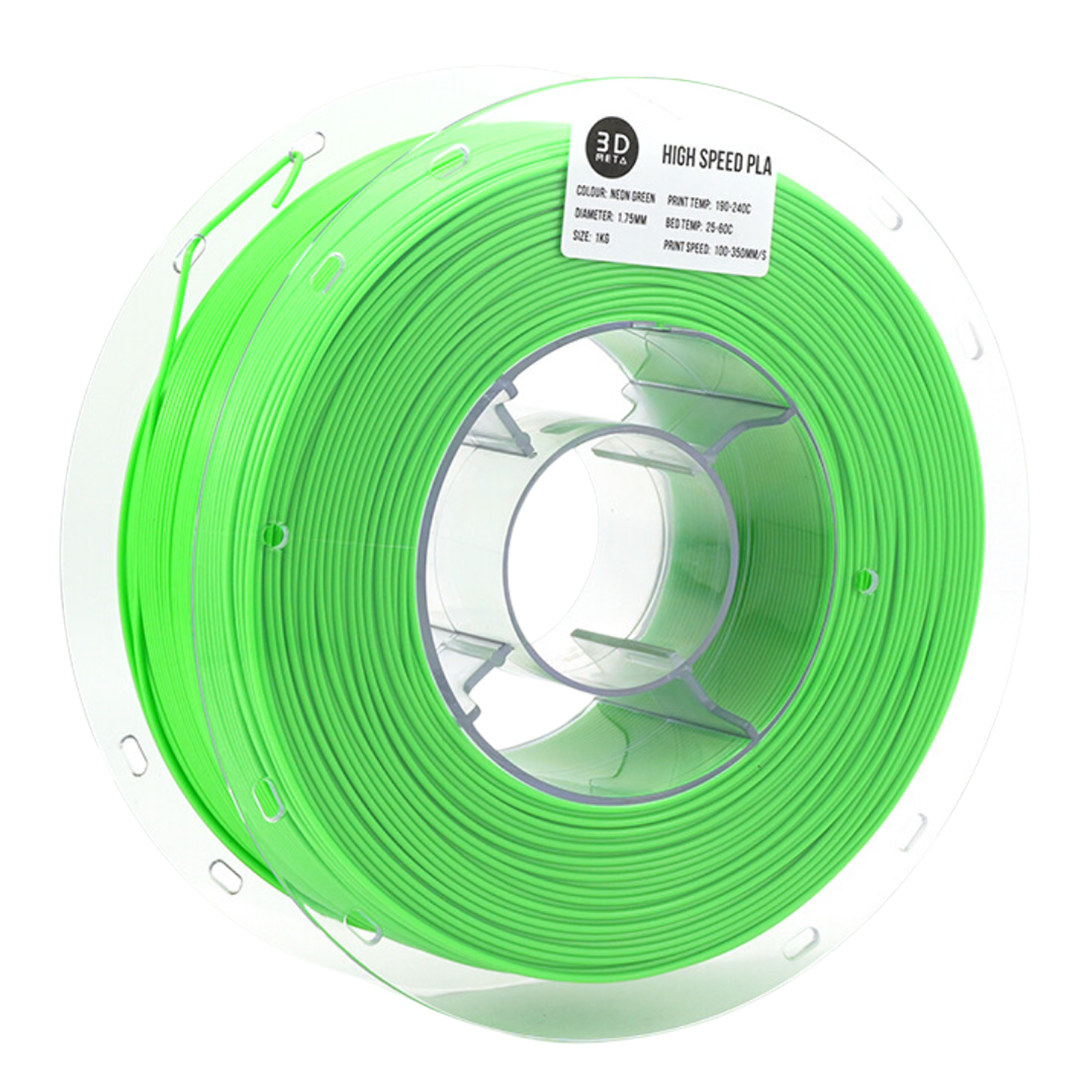 3D Meta PLA+ HS Neon Green 1KG Spool M-PLA+HS-NGRE-1KGX1.75MM
