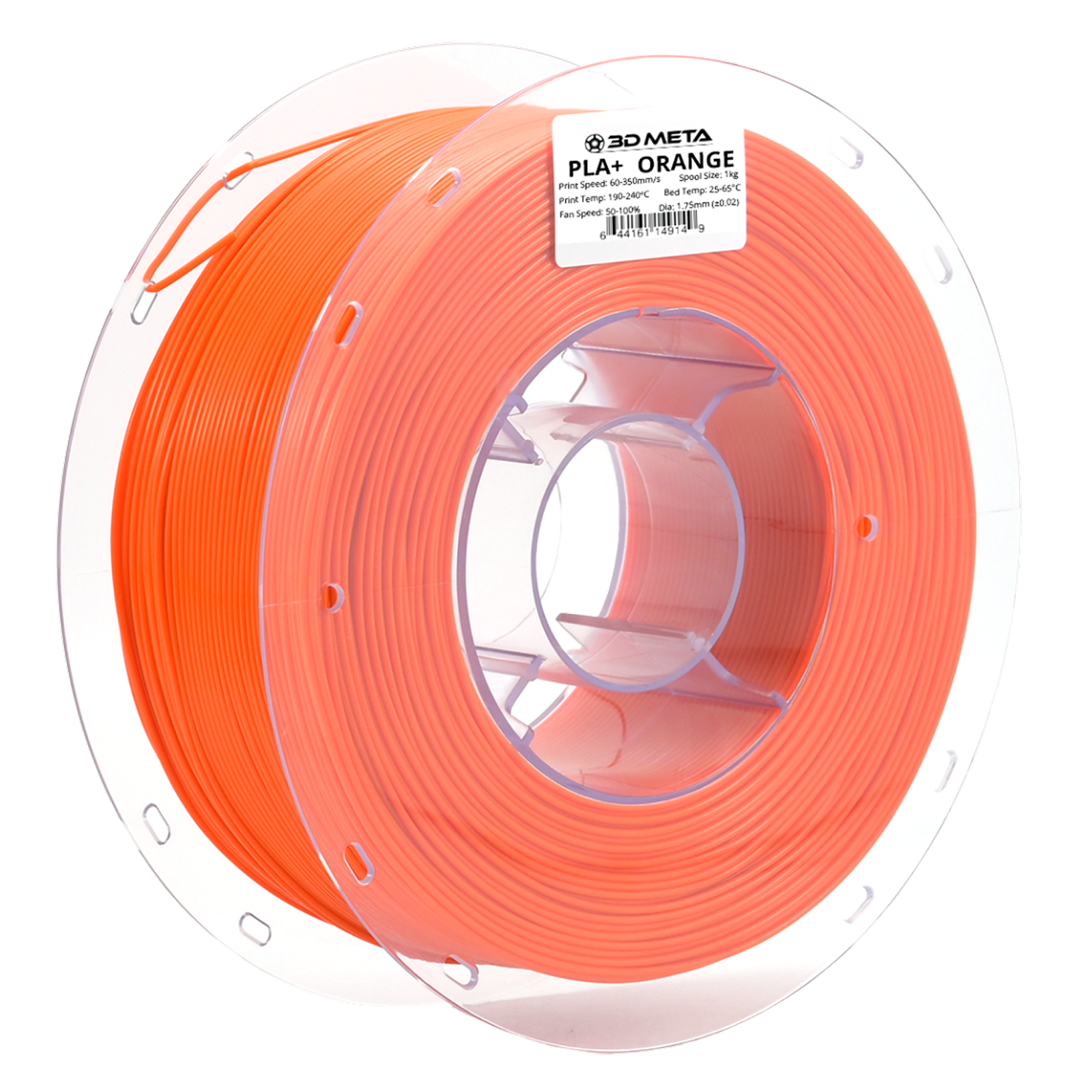 3D Meta PLA+ HS Orange 1KG Spool M-PLA+HS-ORA-1KGX1.75MM