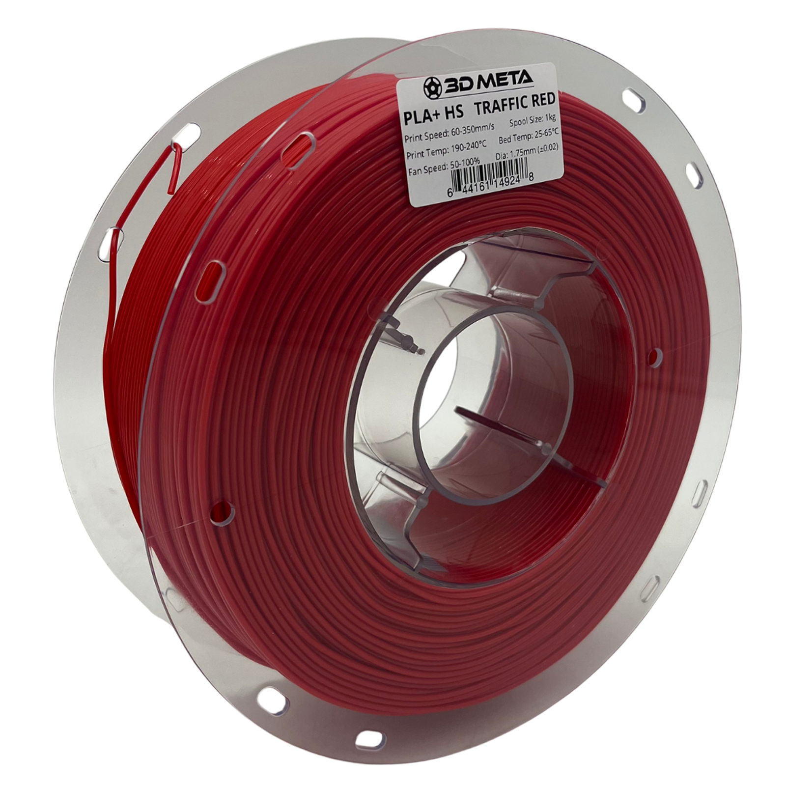 3D Meta PLA+ HS Traffic Red 1KG Spool M-PLA+HS-TRRED-1KGX1.75MM