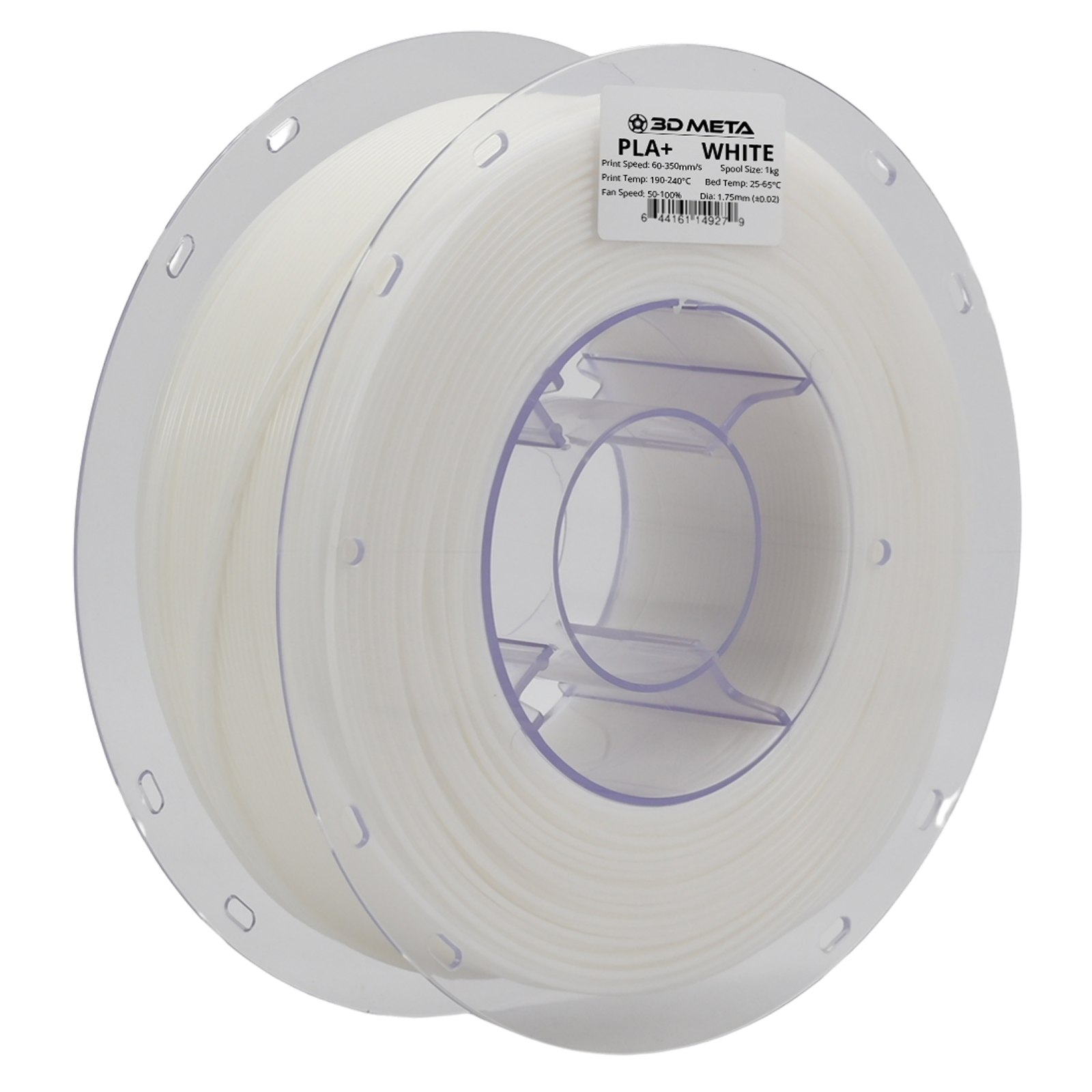 3D Meta PLA+ HS White 1KG Spool M-PLA+HS-WHI-1KGX1.75MM
