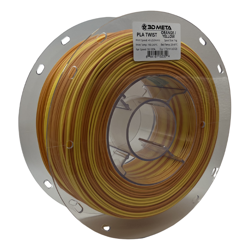 3D Meta PLA Twist Orange/Yellow 1KG Spool PLA-TWIST-ORANGEYELLOW