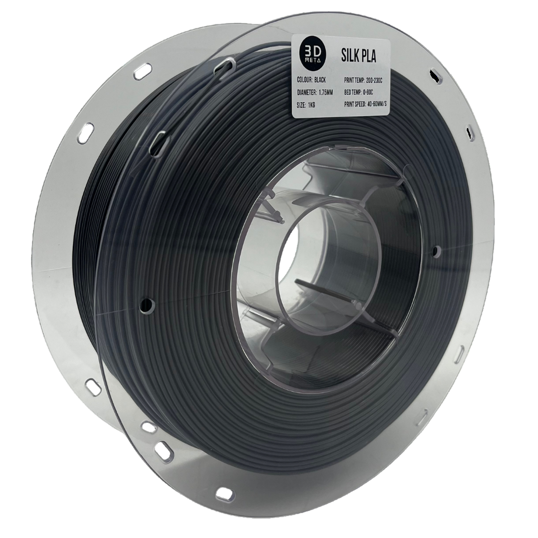 3D Meta Silk PLA Black 1KG Spool M-SILK-BLA-1KGX1.75MM