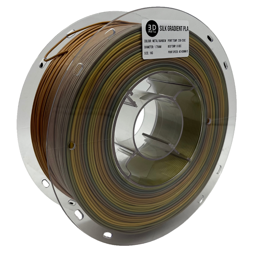 3D Meta Silk Gradient PLA Metal Rainbow 1KG Spool M-SILK-MRAIN-1KGX1.75MM