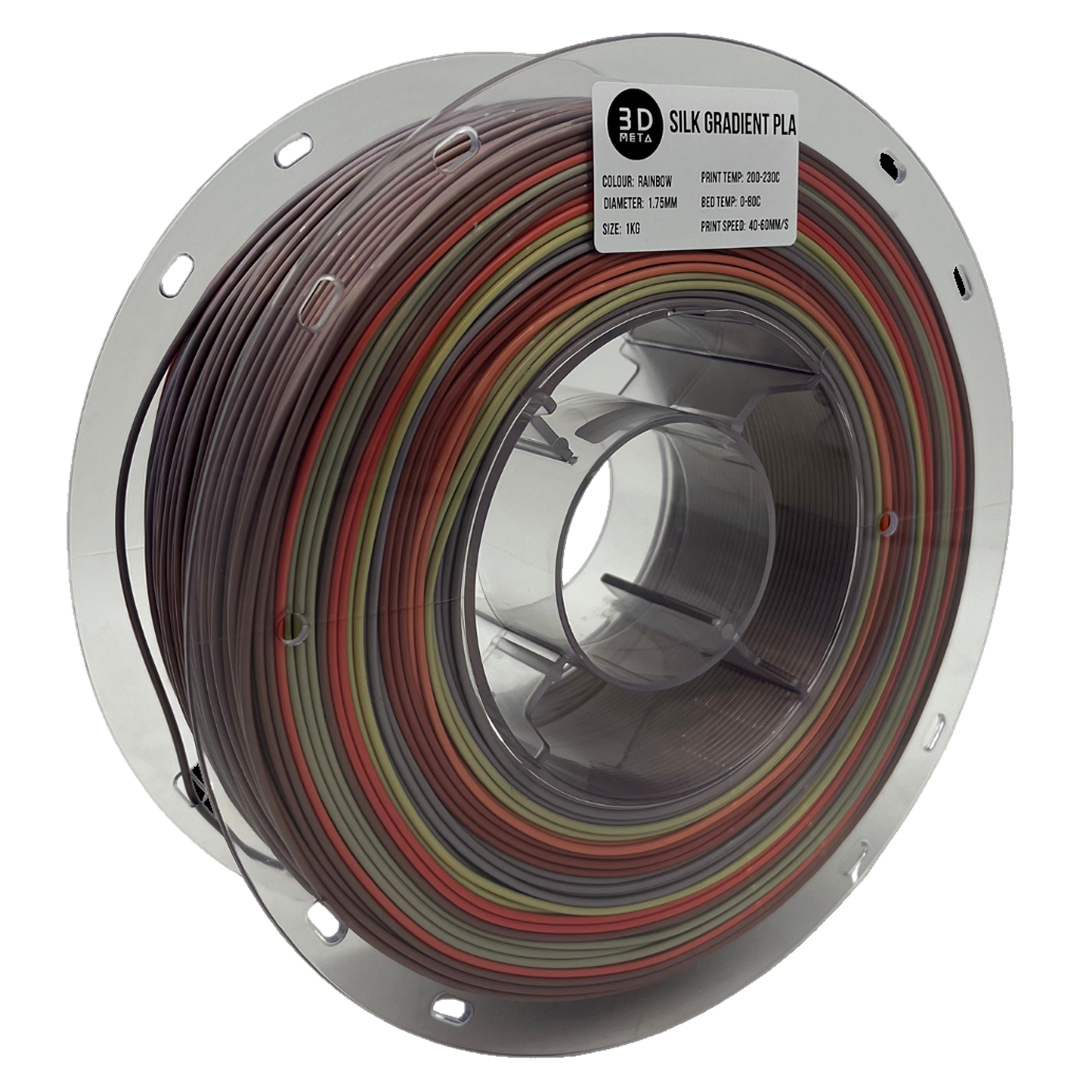 3D Meta Silk Gradient PLA Rainbow 1KG Spool M-SILK-RAIN-1KGX1.75MM