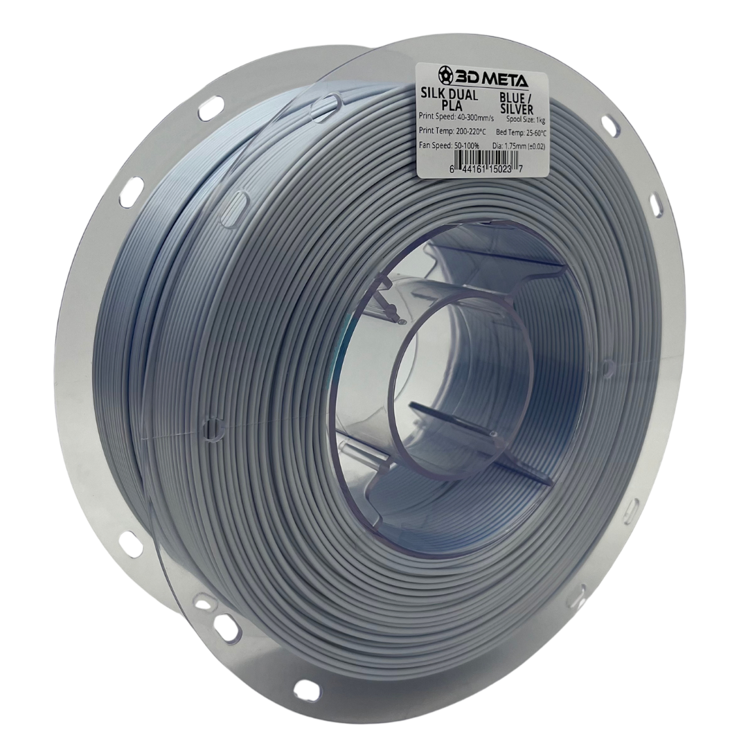 3D Meta Silk Dual PLA Blue / Silver 1KG Spool M-SILKD-BLUE/SIL-1KGX1.75MM