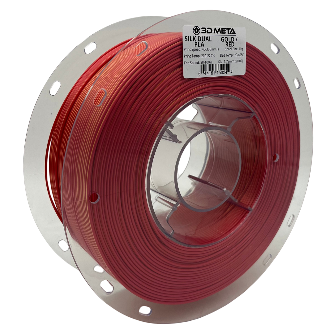 3D Meta Silk Dual PLA Gold - Red 1KG Spool M-SILKD-GOLD/RED-1KGX1.75MM
